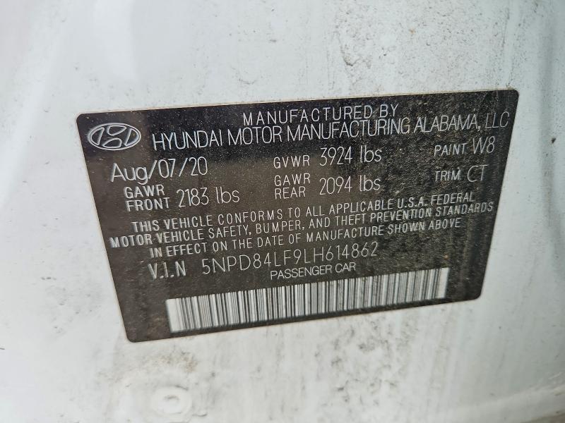 51454166 :رقم المزاد ، 5NPD84LF9LH614862 vin ، 2020 Hyundai Elantra مزاد بيع