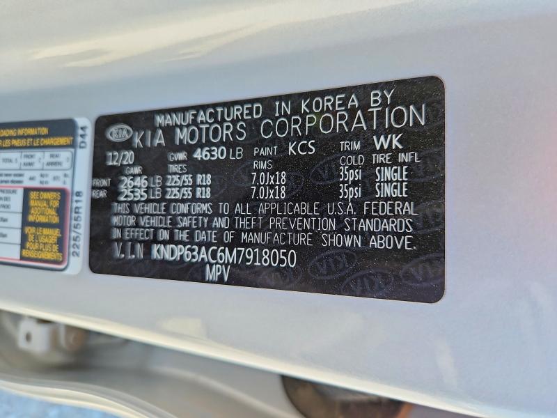 48967516 :رقم المزاد ، KNDP63AC6M7918050 vin ، 2021 Kia Sportage مزاد بيع