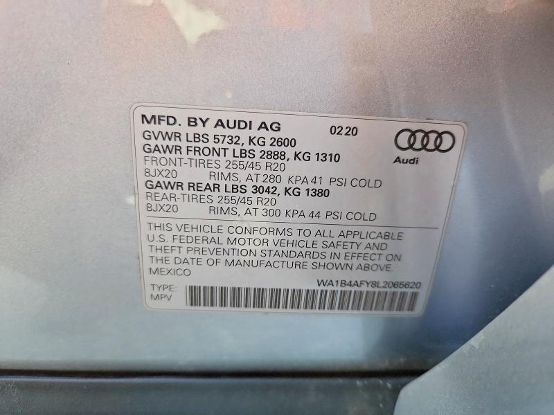 Aukcja sprzedaży 2020 Audi Sq5, vin: WA1B4AFY8L2065620, numer aukcji: 48877276