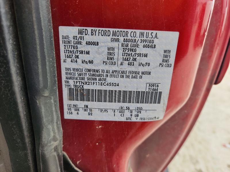 Продажа на аукционе авто 2001 Ford F250, vin: 1FTNX21F11EC45524, номер лота: 51753686