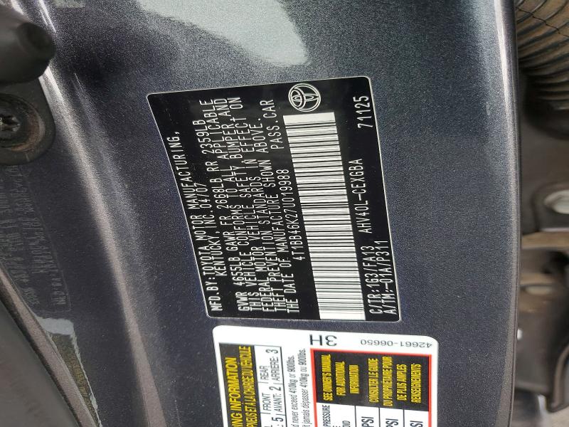 51568316 :رقم المزاد ، 4T1BB46K27U019988 vin ، 2007 Toyota Camry مزاد بيع
