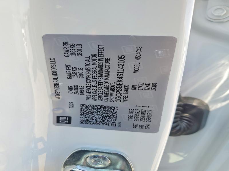 49140886 :رقم المزاد ، 1GCPSBEK4S1142105 vin ، 2025 Chevrolet Colorado مزاد بيع