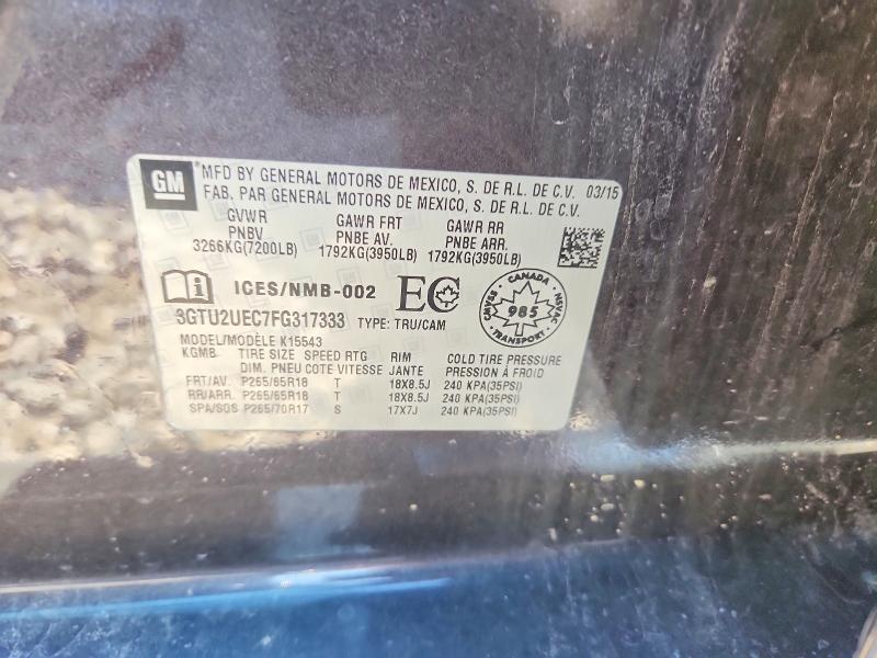 2015 Gmc Sierra მანქანა იყიდება აუქციონზე, vin: 3GTU2UEC7FG317333, აუქციონის ნომერი: 51479996