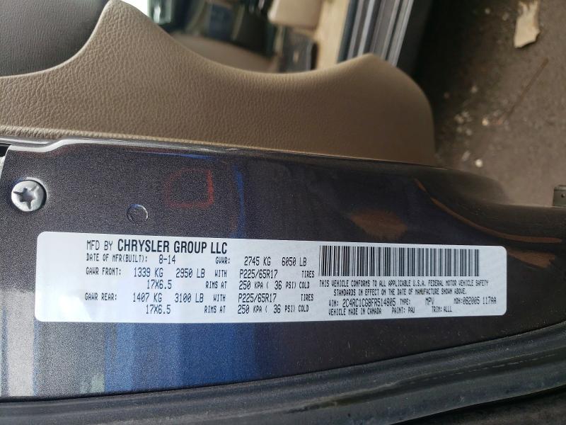 48468496 :رقم المزاد ، 2C4RC1CG8FR514805 vin ، 2015 Chrysler Town & Country مزاد بيع