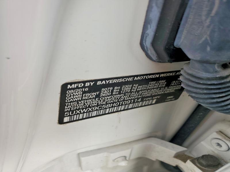 2017 Bmw X3 მანქანა იყიდება აუქციონზე, vin: 5UXWX9C58H0T09114, აუქციონის ნომერი: 51798026