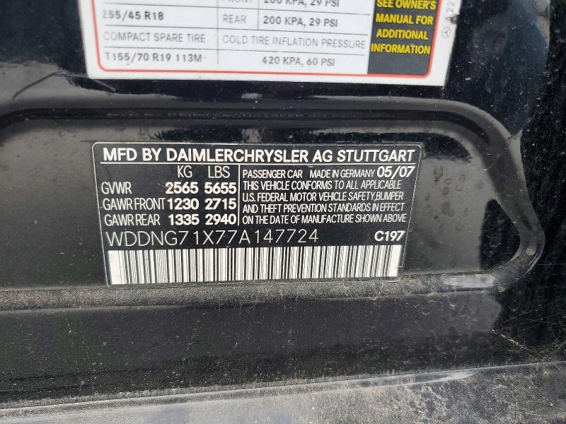 Aukcja sprzedaży 2007 Mercedes-benz S, vin: WDDNG71X77A147724, numer aukcji: 48768296