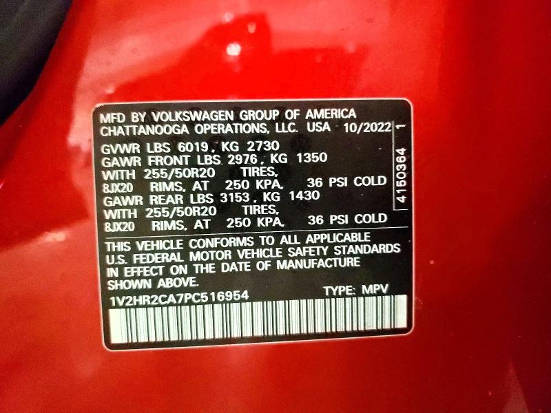 Aukcja sprzedaży 2023 Volkswagen Atlas, vin: 1V2HR2CA7PC516954, numer aukcji: 50829296