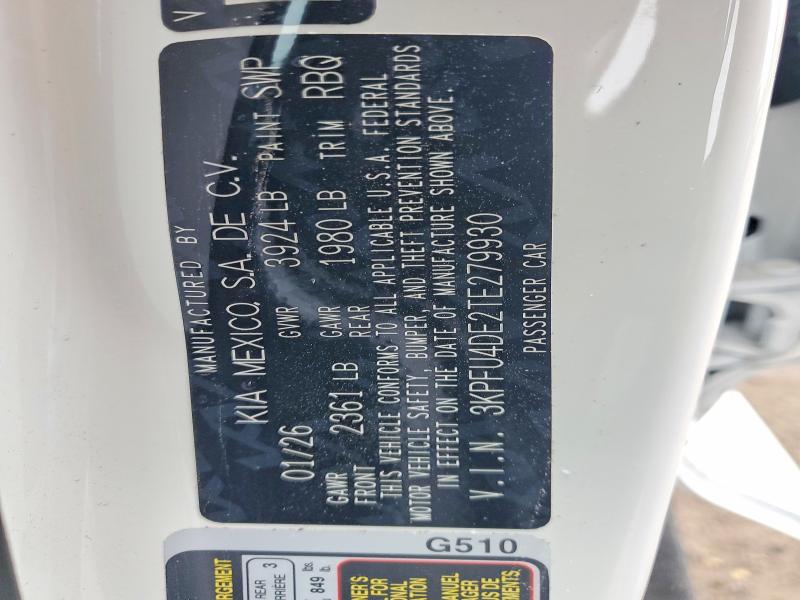 48270186 :رقم المزاد ، 3KPFU4DE2TE279930 vin ، 2026 Kia K4 مزاد بيع