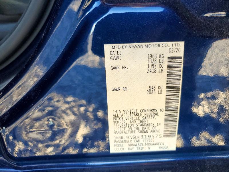 51320786 :رقم المزاد ، 1N4BL4CV6LN319575 vin ، 2020 Nissan Altima مزاد بيع
