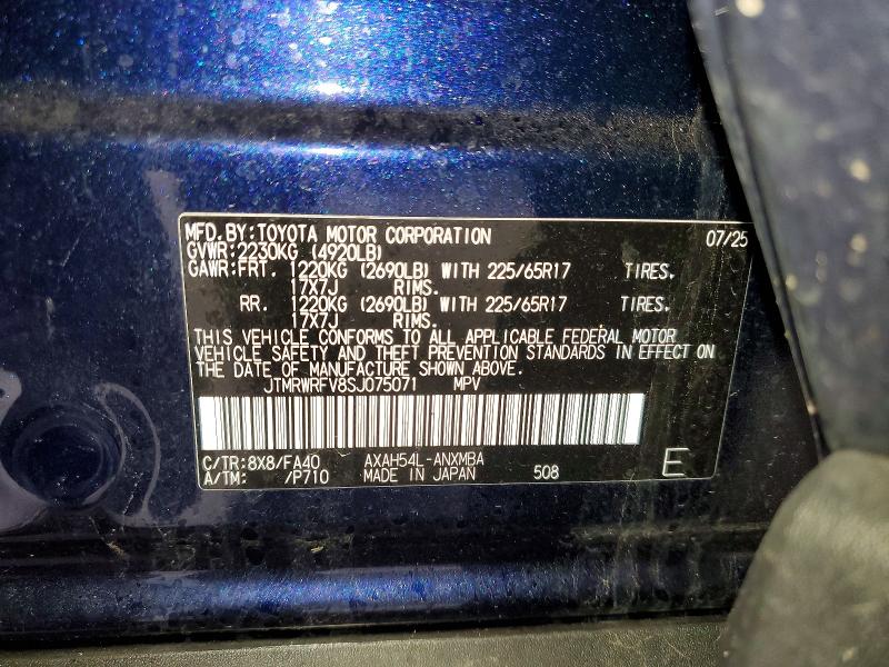 48238886 :رقم المزاد ، JTMRWRFV8SJ075071 vin ، 2025 Toyota Rav4 Hybrid مزاد بيع