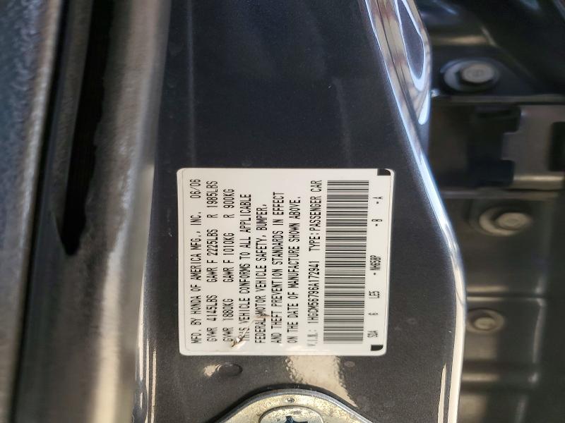 2006 Honda Accord მანქანა იყიდება აუქციონზე, vin: 1HGCM56796A172941, აუქციონის ნომერი: 50520136