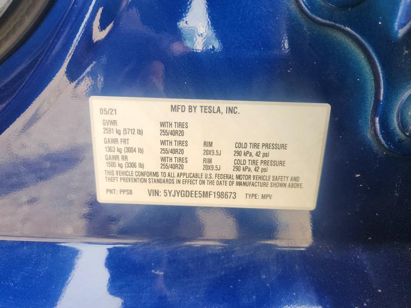 Aukcja sprzedaży 2021 Tesla Model Y, vin: 5YJYGDEE5MF198673, numer aukcji: 51797246