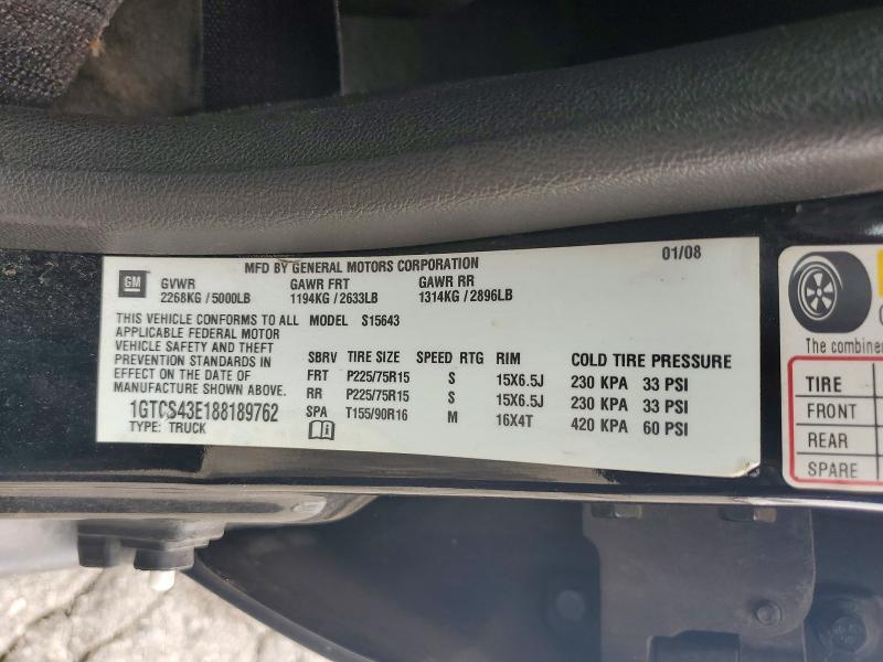 Aukcja sprzedaży 2008 Gmc Canyon, vin: 1GTCS43E188189762, numer aukcji: 49021936