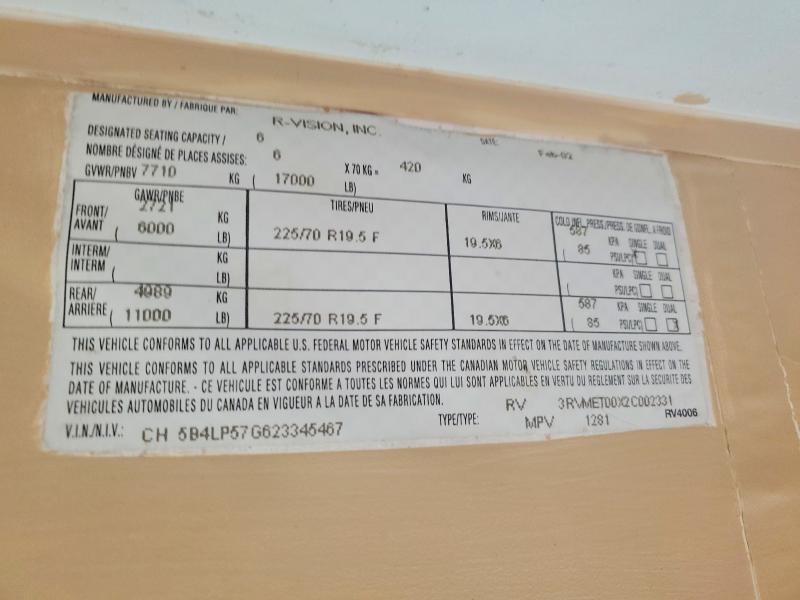 Продажа на аукционе авто 2002 Workhorse P32, vin: 5B4LP57G623345467, номер лота: 48770216