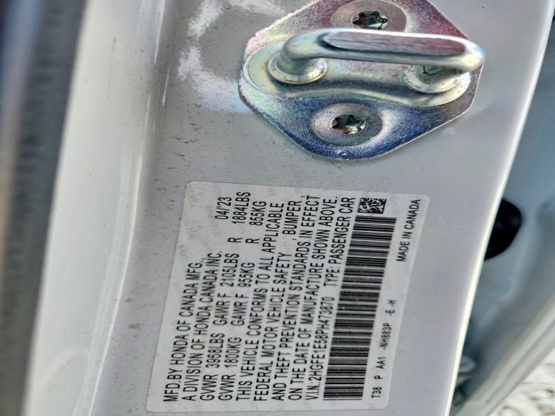 2023 Honda Civic მანქანა იყიდება აუქციონზე, vin: 2HGFE1E58PH473870, აუქციონის ნომერი: 50813356