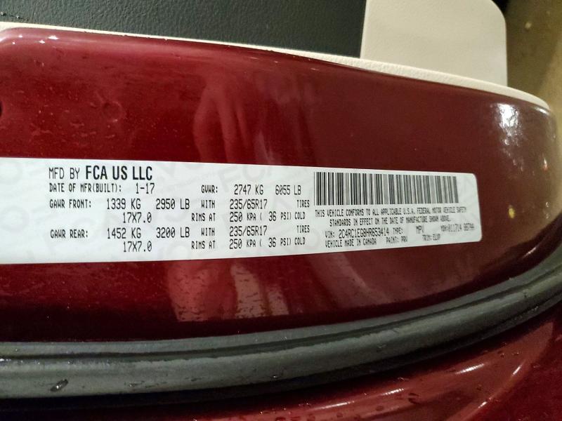 51366286 :رقم المزاد ، 2C4RC1EG8HR653414 vin ، 2017 Chrysler Pacifica مزاد بيع