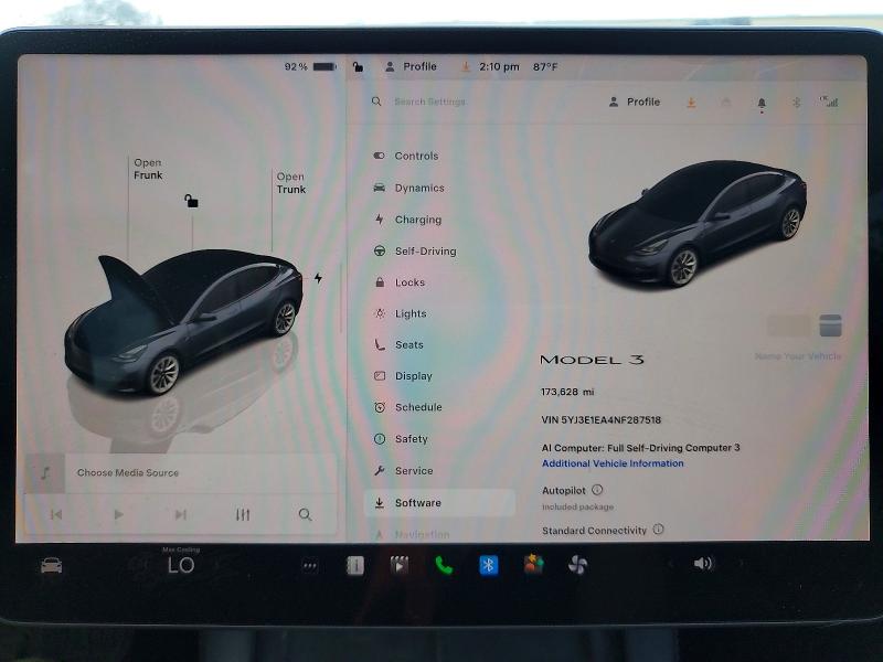 49898766 :رقم المزاد ، 5YJ3E1EA4NF287518 vin ، 2022 Tesla Model 3 مزاد بيع