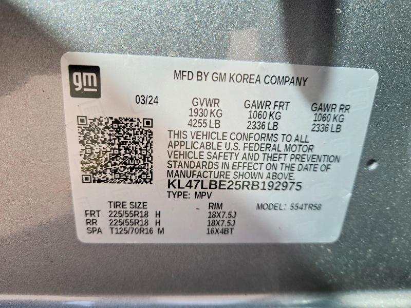 47449916 :رقم المزاد ، KL47LBE25RB192975 vin ، 2024 Buick Envista مزاد بيع