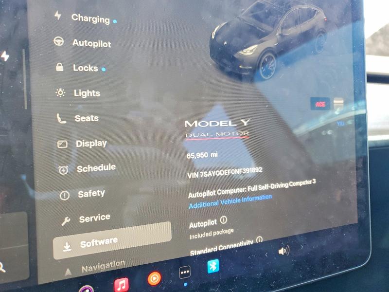 Продажа на аукционе авто 2022 Tesla Model Y, vin: 7SAYGDEF0NF391892, номер лота: 46245586