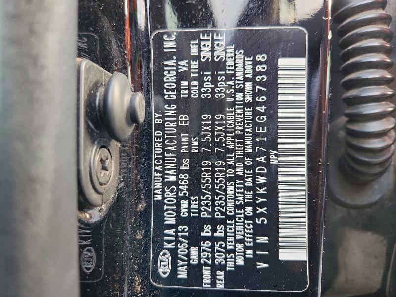Продаж на аукціоні авто 2014 Kia Sorento, vin: 5XYKWDA71EG467388, номер лоту: 51758236
