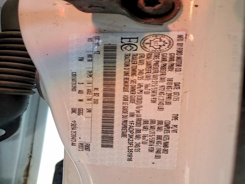 Продажа на аукционе авто 2015 Ford Focus, vin: 1FADP3K23FL351916, номер лота: 48323306