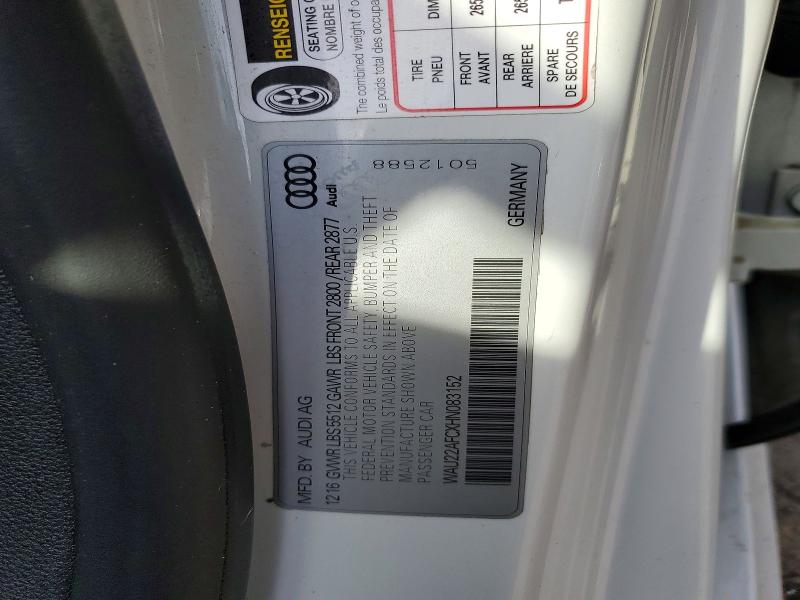 48939826 :رقم المزاد ، WAU22AFCXHN083152 vin ، 2017 Audi A7 مزاد بيع