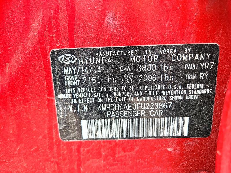 Продаж на аукціоні авто 2015 Hyundai Elantra, vin: KMHDH4AE3FU223867, номер лоту: 49772876