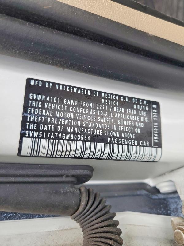Продаж на аукціоні авто 2016 Volkswagen Beetle, vin: 3VW517AT4GM803564, номер лоту: 50181976