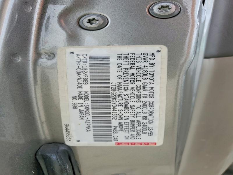 Aukcja sprzedaży 2000 Toyota Camry, vin: JT2BG22K2Y0441552, numer aukcji: 49111646