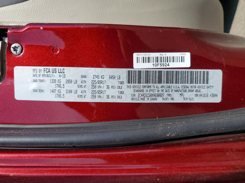 Продажа на аукционе авто 2019 Dodge Grand Caravan, vin: 2C4RDGCG6KR690827, номер лота: 51003856