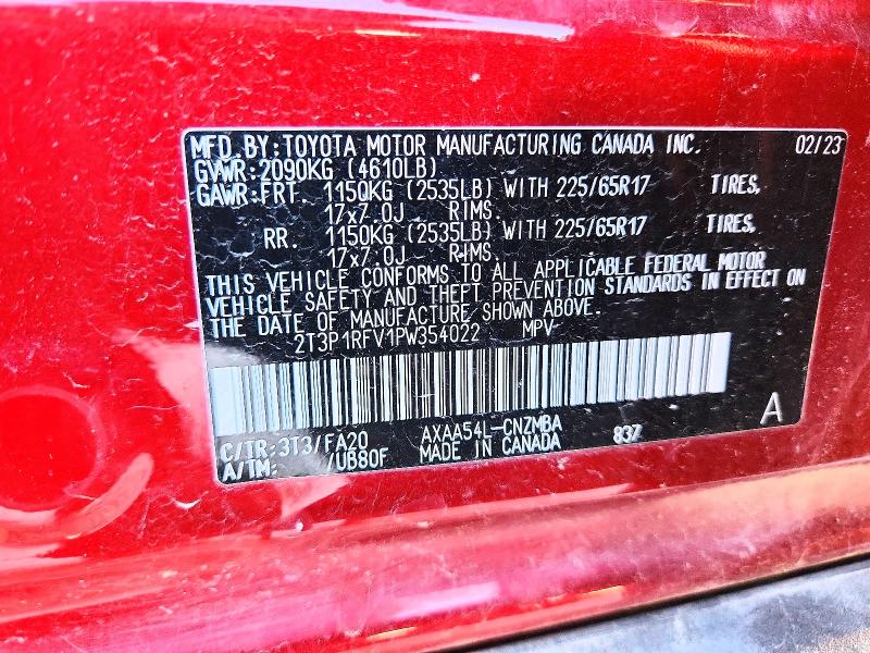 Aukcja sprzedaży 2023 Toyota Rav4, vin: 2T3P1RFV1PW354022, numer aukcji: 48760246