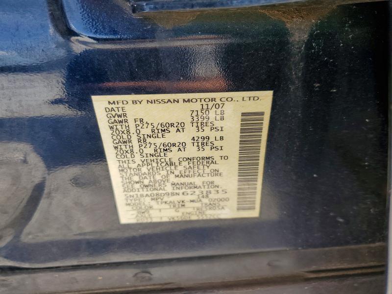 Продаж на аукціоні авто 2008 Nissan Armada, vin: 5N1BA08D98N623835, номер лоту: 48042956