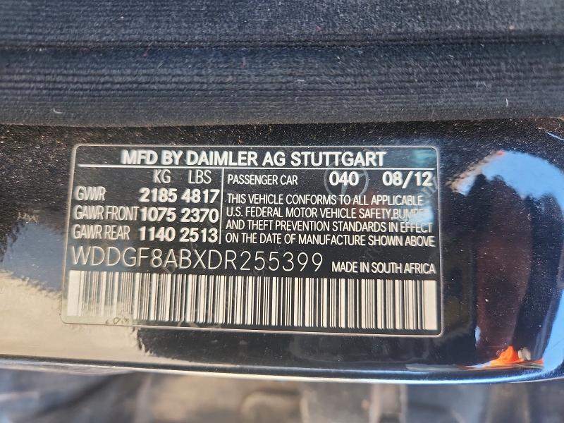 Aukcja sprzedaży 2013 Mercedes-benz C, vin: WDDGF8ABXDR255399, numer aukcji: 50637176