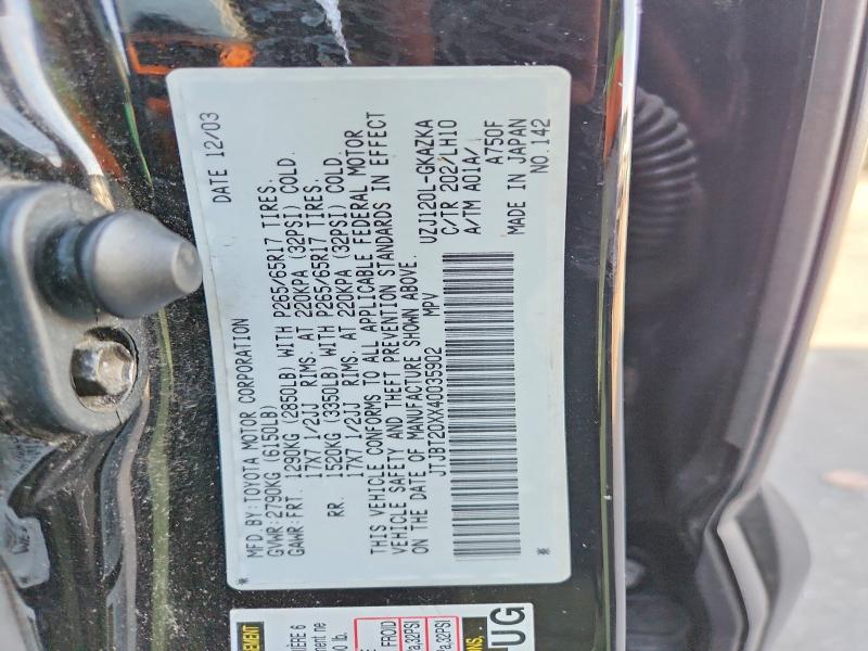 Продаж на аукціоні авто 2004 Lexus Gx 470, vin: JTJBT20XX40035902, номер лоту: 47856796