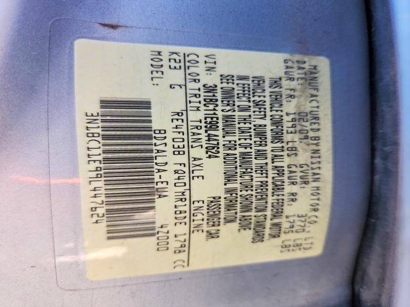 50661186 :رقم المزاد ، 3N1BC11E99L447624 vin ، 2009 Nissan Versa مزاد بيع