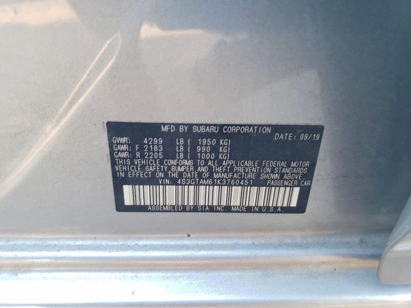Продажа на аукционе авто 2019 Subaru Impreza, vin: 4S3GTAM61K3760451, номер лота: 51075166