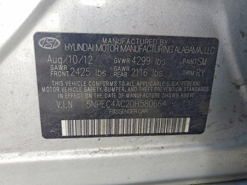 48463556 :رقم المزاد ، 5NPEC4AC2DH580664 vin ، 2013 Hyundai Sonata مزاد بيع
