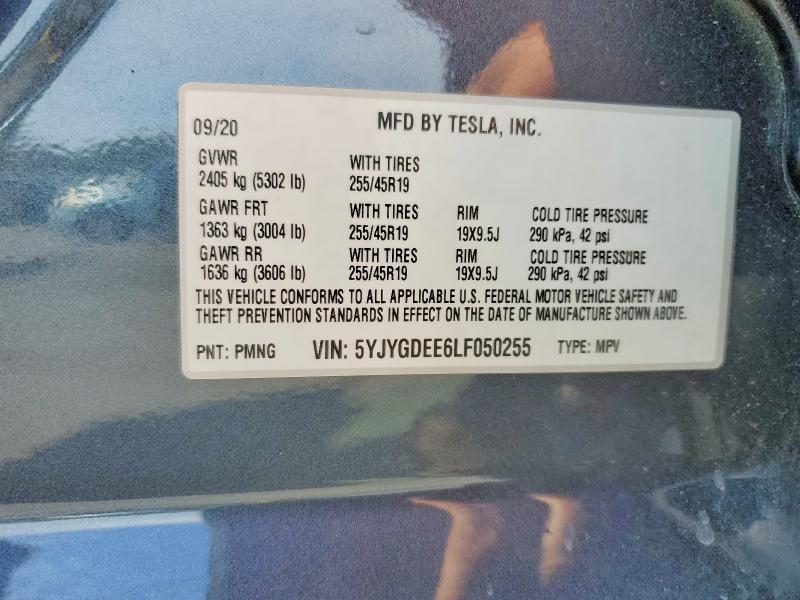 Aukcja sprzedaży 2020 Tesla Model Y, vin: 5YJYGDEE6LF050255, numer aukcji: 51775846