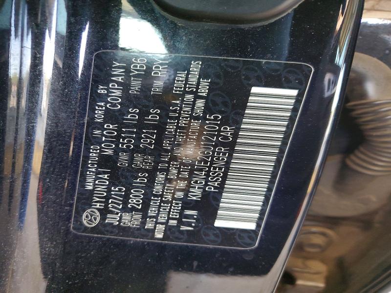 2016 Hyundai Genesis მანქანა იყიდება აუქციონზე, vin: KMHGN4JE2GU121015, აუქციონის ნომერი: 48417076