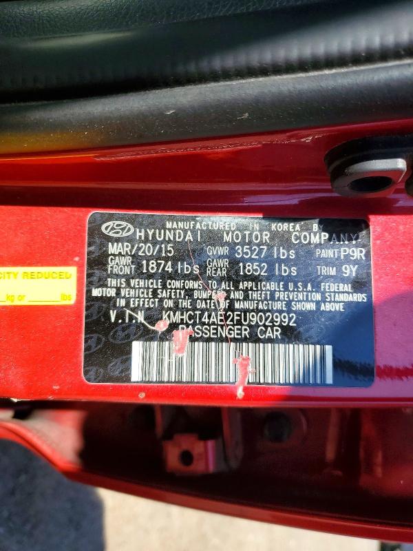 49587686 :رقم المزاد ، KMHCT4AE2FU902992 vin ، 2015 Hyundai Accent مزاد بيع
