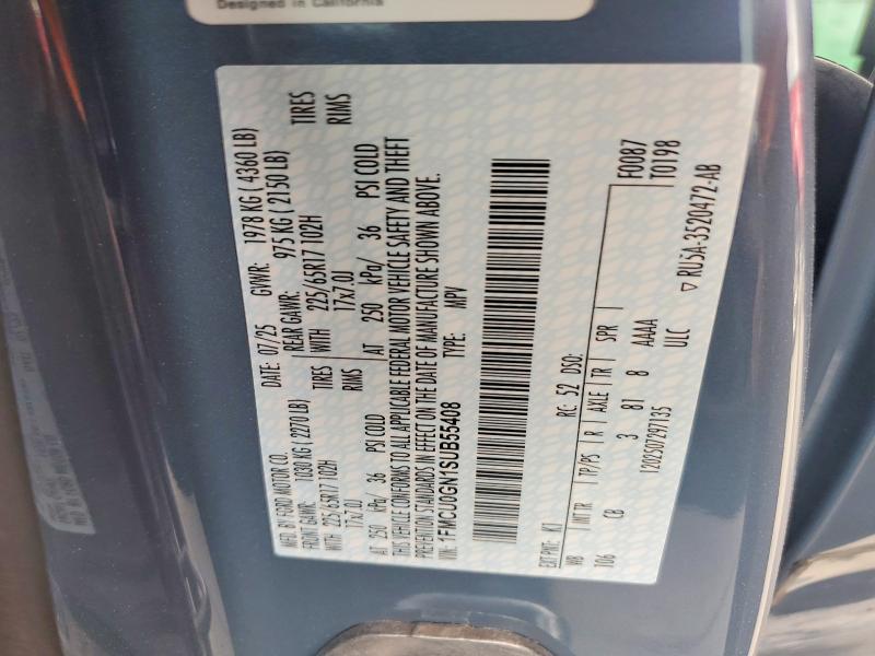 49329536 :رقم المزاد ، 1FMCU0GN1SUB55408 vin ، 2025 Ford Escape Fwd Phev مزاد بيع