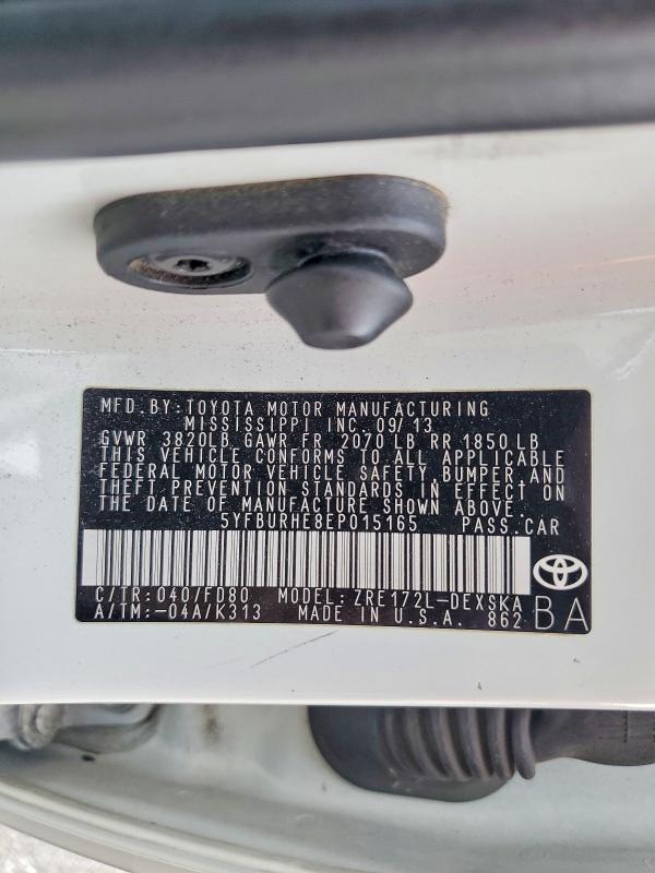 Продажа на аукционе авто 2014 Toyota Corolla, vin: 5YFBURHE8EP015165, номер лота: 49313716