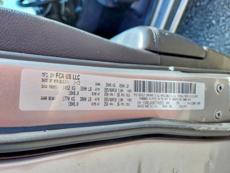 2015 Dodge Durango მანქანა იყიდება აუქციონზე, vin: 1C4RDJAG8FC745972, აუქციონის ნომერი: 50916456