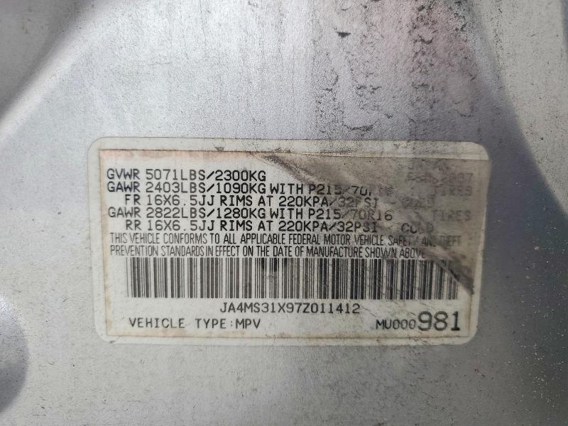 Продаж на аукціоні авто 2007 Mitsubishi Outlander, vin: JA4MS31X97Z011412, номер лоту: 49575106
