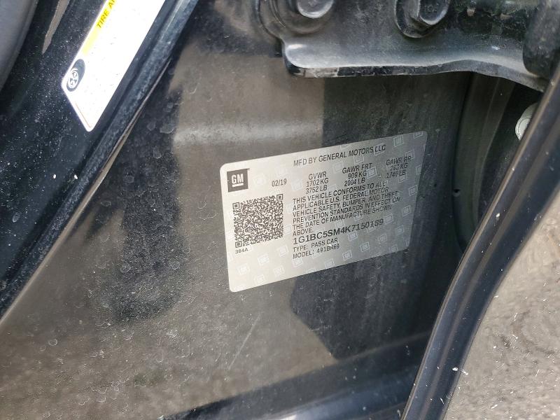 Продажа на аукционе авто 2019 Chevrolet Cruze, vin: 1G1BC5SM4K7150189, номер лота: 51573086