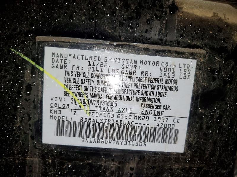 Aukcja sprzedaży 2022 Nissan Sentra, vin: 3N1AB8DV7NY316305, numer aukcji: 49302356