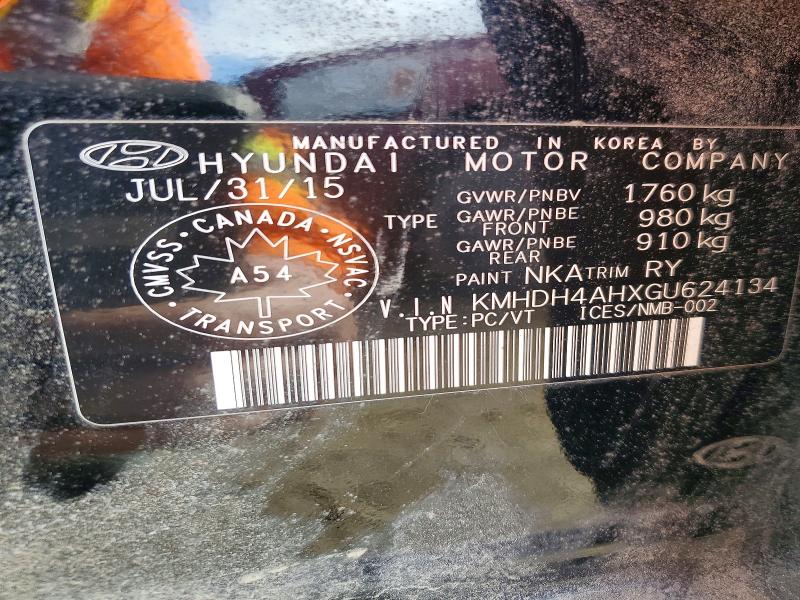 Auction sale of the 2016 Hyundai Elantra, vin: KMHDH4AHXGU624134, lot number: 48901376