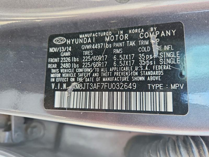 Продажа на аукционе авто 2015 Hyundai Tucson, vin: KM8JT3AF7FU032649, номер лота: 49323876