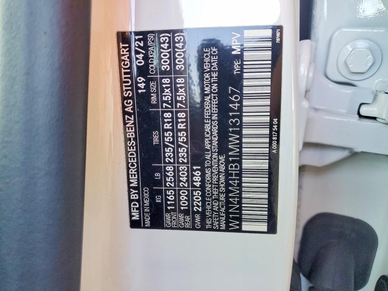 Aukcja sprzedaży 2021 Mercedes-benz Glb, vin: W1N4M4HB1MW131467, numer aukcji: 51203726