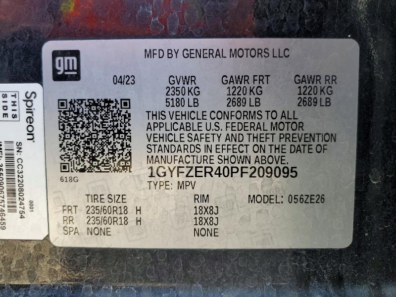 2023 Cadillac Xt4 მანქანა იყიდება აუქციონზე, vin: 1GYFZER40PF209095, აუქციონის ნომერი: 48799456